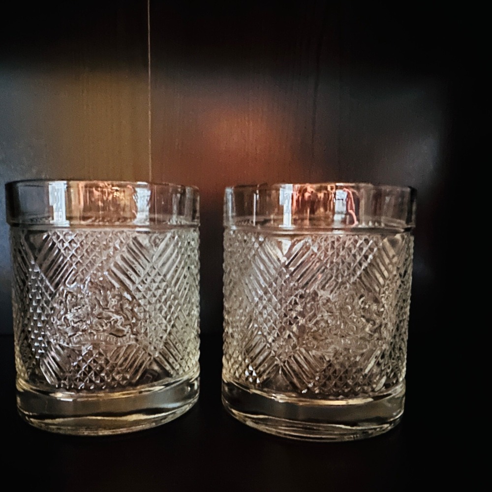 Ralph Lauren Glasses Crystal Safari Double Old Fashioned Lion Crest Yellowstone